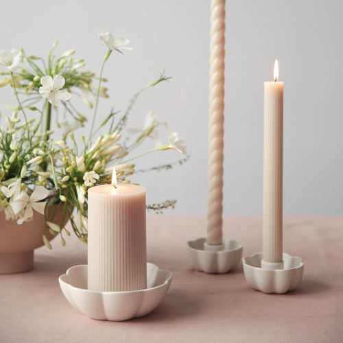 Fancy Ribbed Pillar Candle