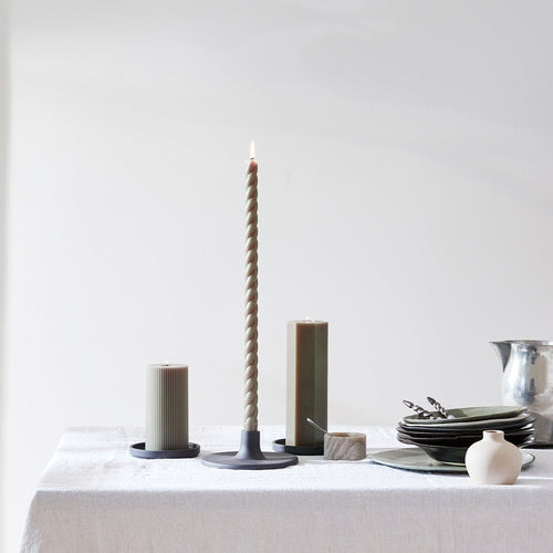 black ceramic candleholder. taper candleholder. pillar candleholder