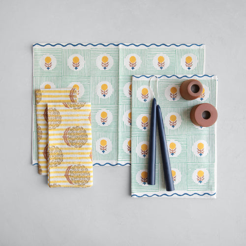 No. 6 Hand Block-Printed Napkins - Set of 2