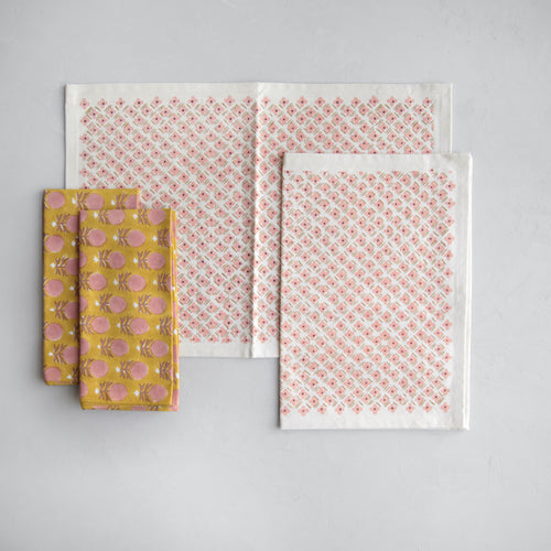 No. 3 Hand Block-Printed Placemats - Set of 2