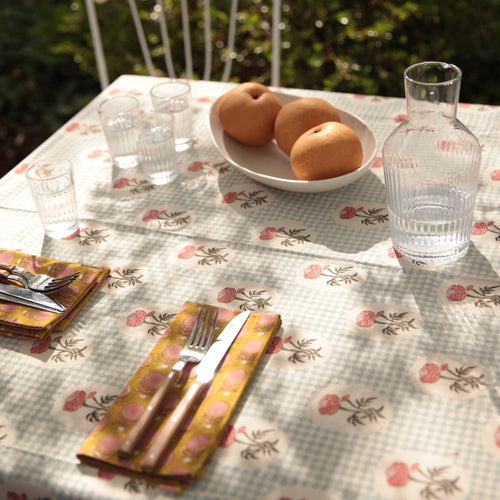 Soil to studio hand block printed napkins and tablecloth