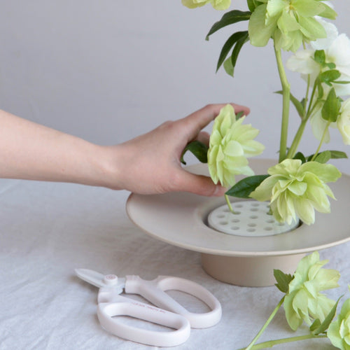 ceramic ikebana vase. ikebana floral arrangement