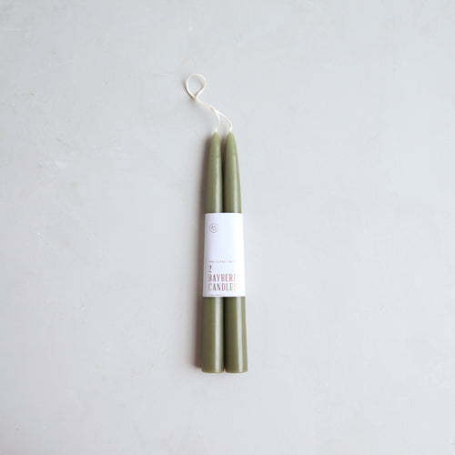 Bayberry Taper Candles for the holidays. A bayberry candle burnt to the socket brings food to the larder and gold to the pocket.