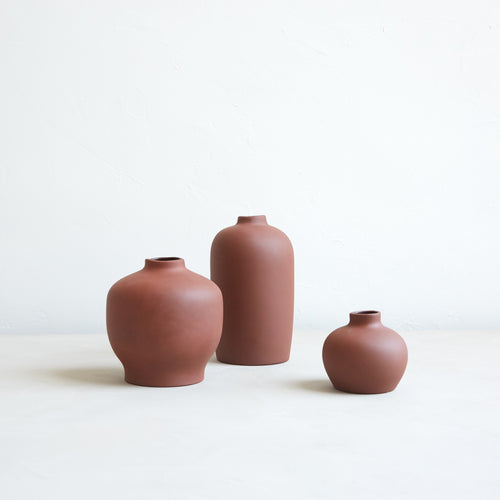 Ceramic Blossom bud vases earth_brown